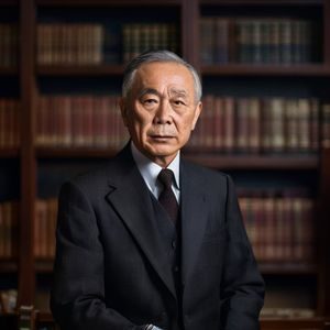 理典文化创始人陈明远，身着深色正装，面容沉稳，背景为书架与研究资料，展现出资深研究员的专业气质与学术积淀